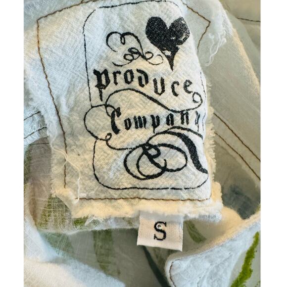 Produce Company 100% Cotton Coastal White Summer Shirt Lightweight Top S - Picture 6 of 9